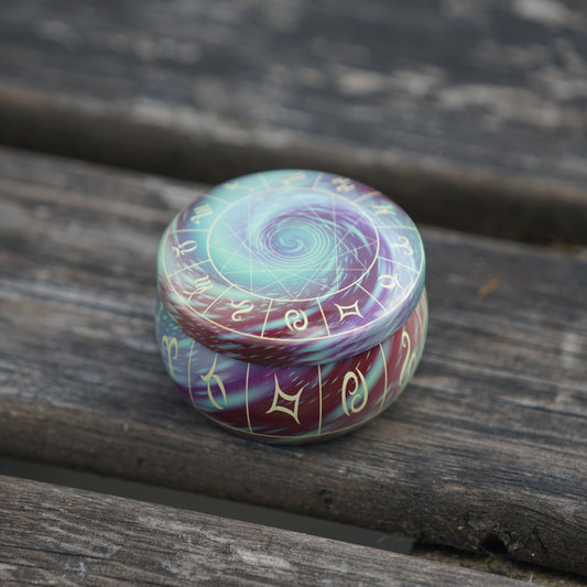 Homemade Lotion Bar in colorful tin - Special Edition (blue-swirl)