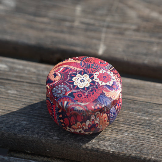 Homemade Lotion Bar in colorful tin - Special Edition (red-flower)